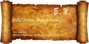 Bühler Magdolna névjegykártya